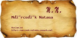 Márcsák Natasa névjegykártya